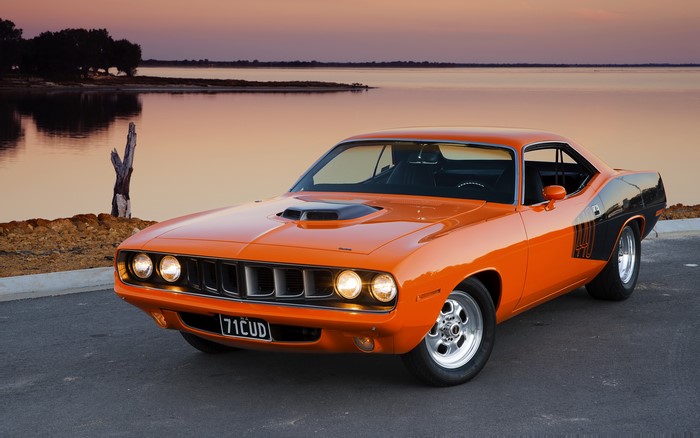 Orange 1971 Plymouth Barracuda