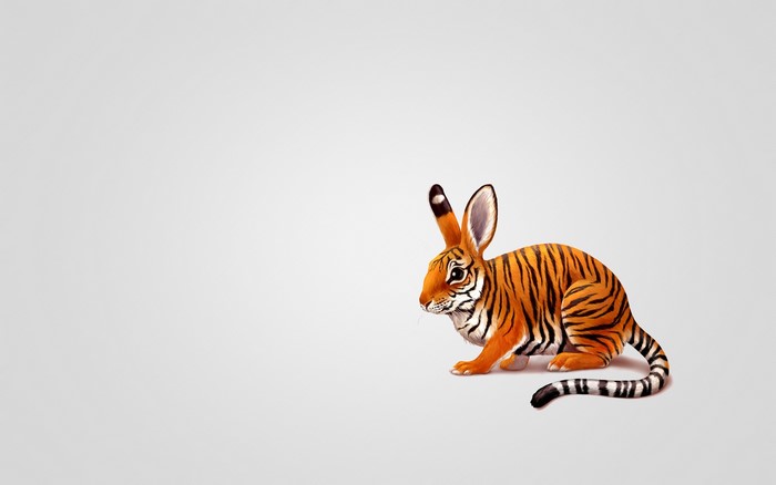 Tiger-striped rabbit with long ears