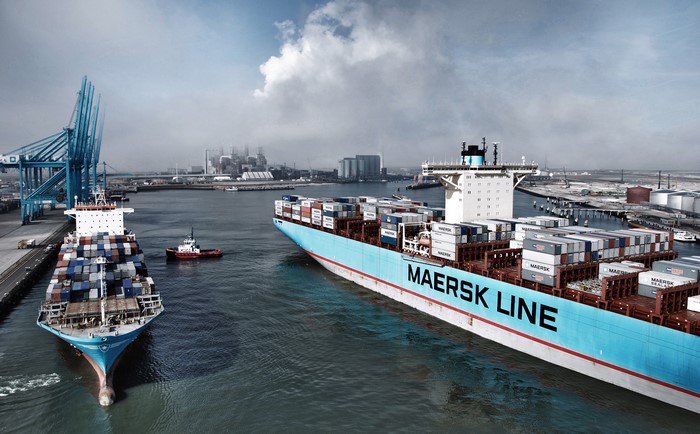 Maersk Line Container Ships in Port