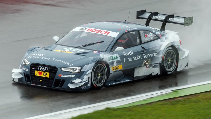Audi R5 DTM race car with driver