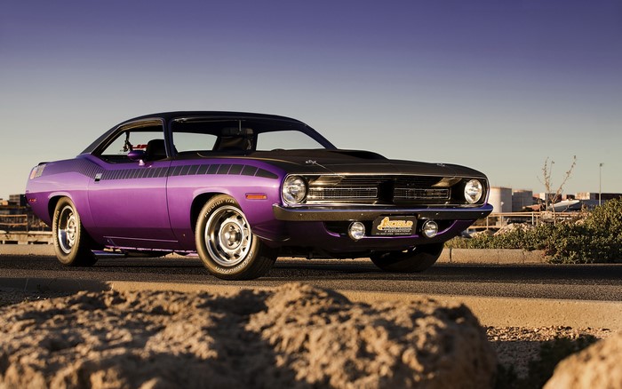 Violet 1970 Plymouth Barracuda