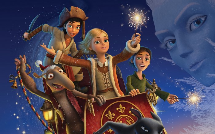 The Snow Queen characters in a sleigh