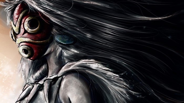 Princess Mononoke wearing a mask
