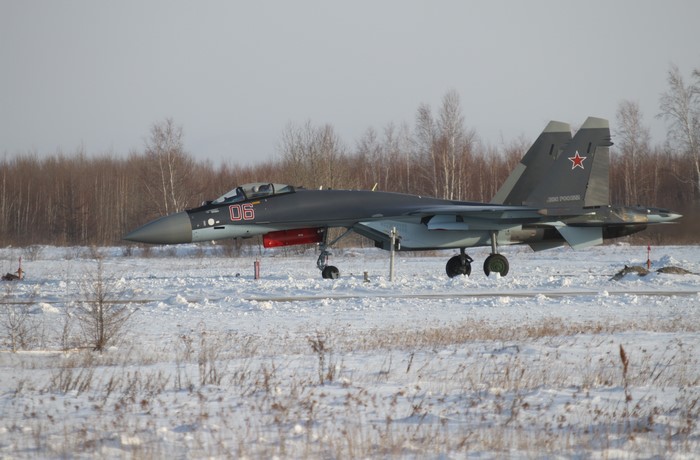 Sukhoi Su-35 Fighter Jet in Winter