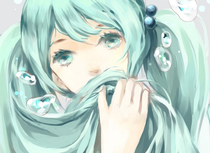 Hatsune Miku from Vocaloid with blue hair