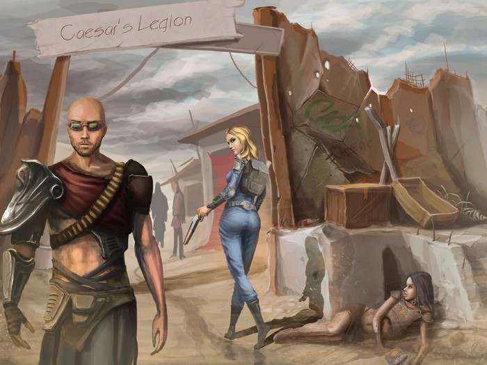 Caesar's Legion outpost with warriors