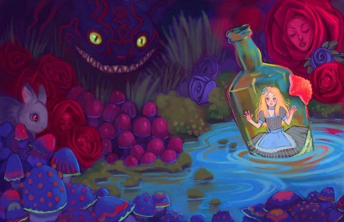Alice in a bottle in a fantastic world
