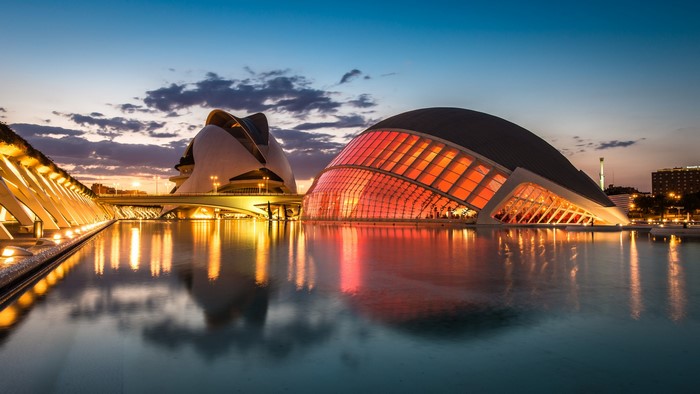 City of Arts and Sciences, Valencia, Spain at Dusk