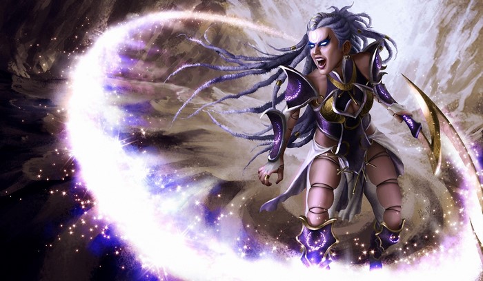 Diana from League of Legends casting magic