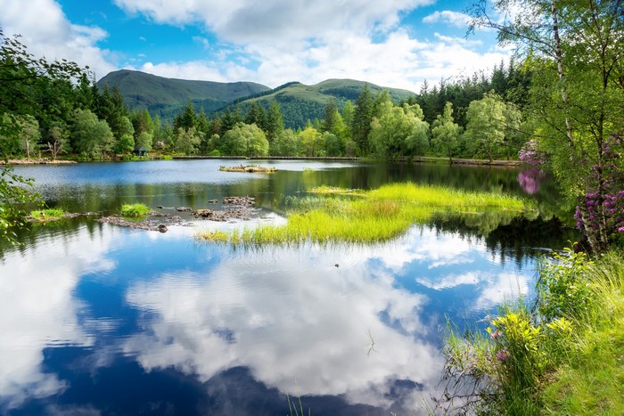 Lake and mountains in Scotland