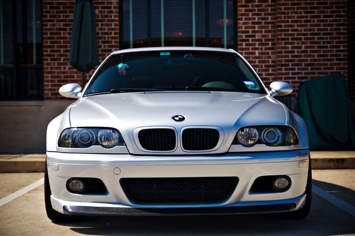 White BMW E46 M3 Front View