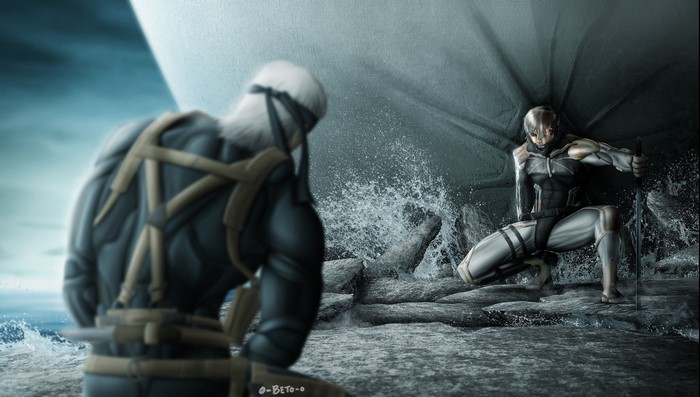 4K Metal Gear Warriors with Swords and Water Splash