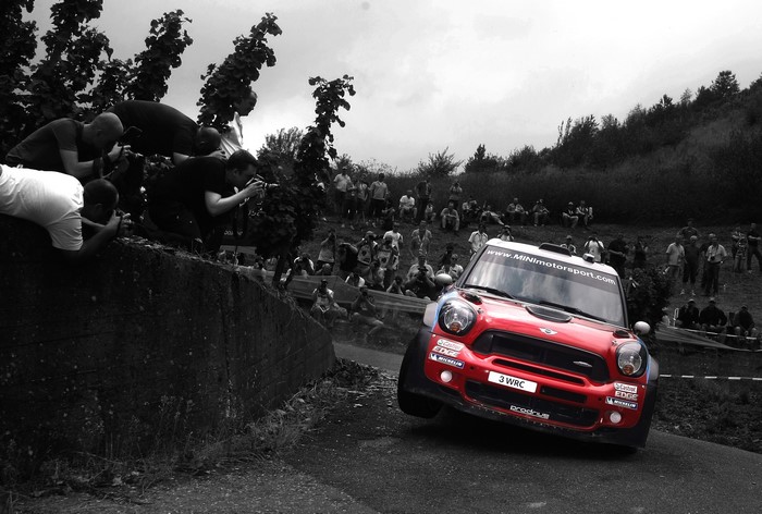Red Mini Cooper WRC Rally Car