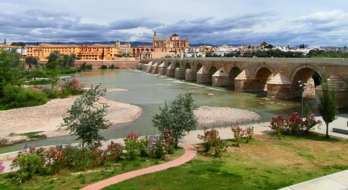 Roman Bridge over Guadalquivir River in Cordoba, Andalucia, Spain