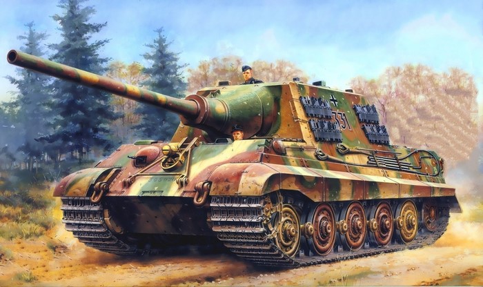 Painting of a German Jagdtiger tank destroyer