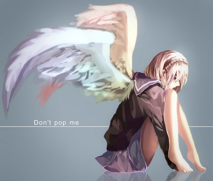 Girl with Angel Wings Sitting