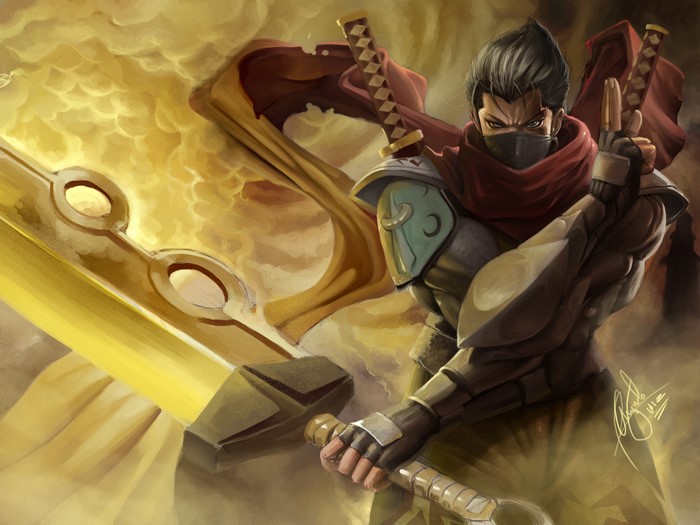 Man with swords and armor