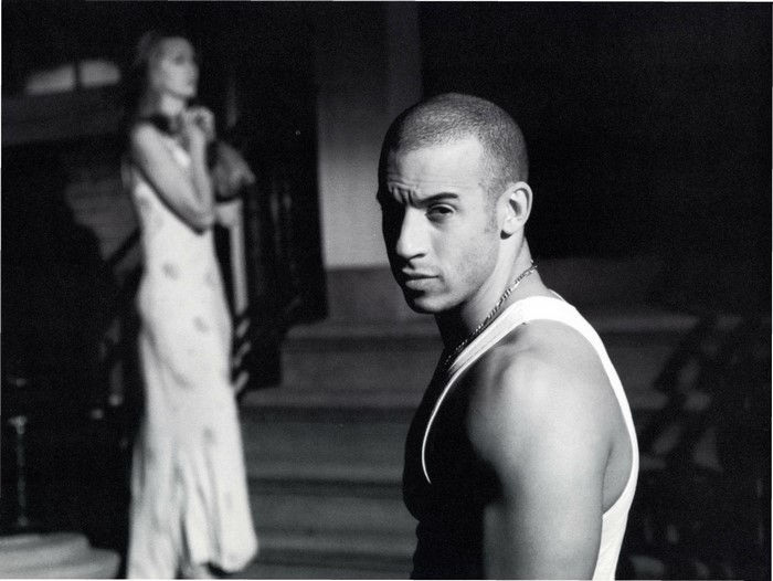 Vin Diesel in a white tank top