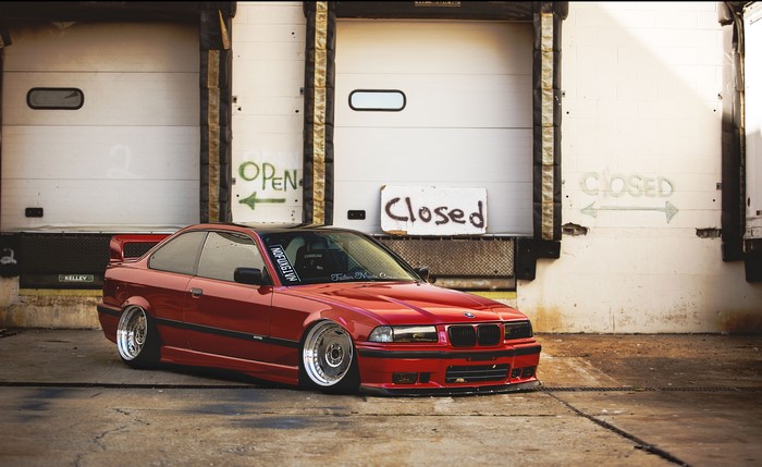 Red BMW E36 Coupe