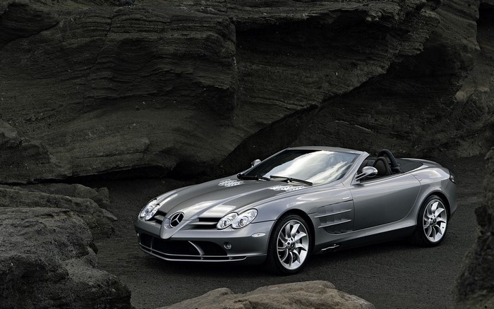 Grey Mercedes-Benz SLR McLaren Roadster