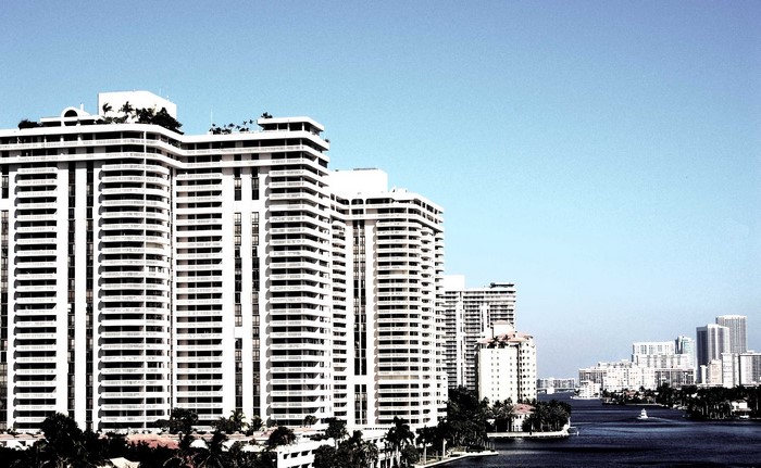 Miami high-rise buildings on the waterfront