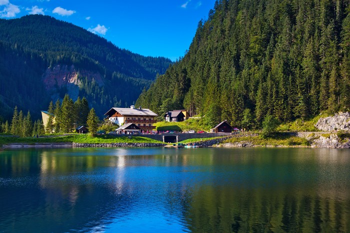 4K Mountains Scenery Lake Alps