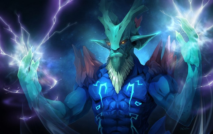 Enchantress from DOTA 2 casting magic