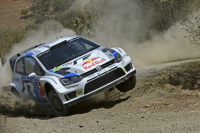 Volkswagen Polo R WRC rally car on dirt track