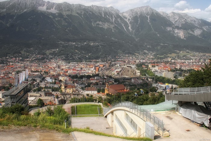 Innsbruck, Austria, with mountains in the background