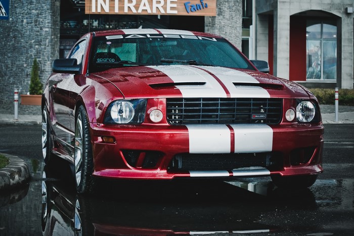 Red Saleen Mustang with White Stripes