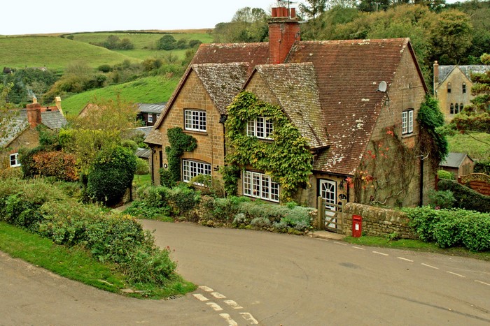 Stone cottages in a rural English village