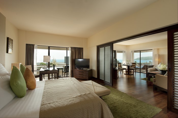 Hilton Hotel Bedroom with Balcony View