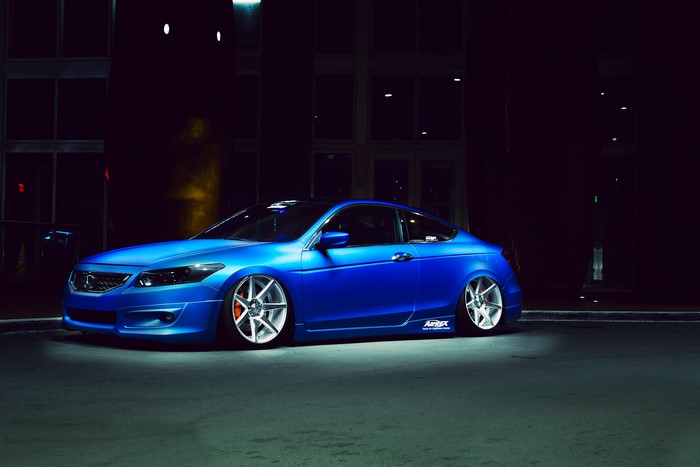 Blue Honda Accord Coupe on a Dark Street
