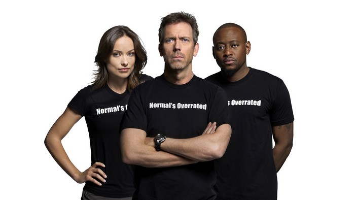 Hugh Laurie, Olivia Wilde, and Omar Epps from House, M.D.