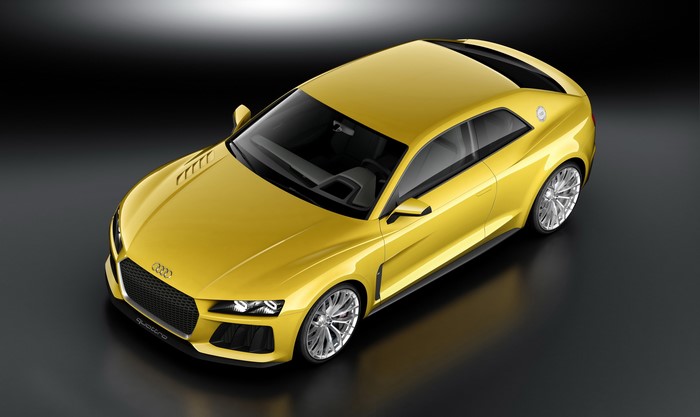 Yellow Audi Sport quattro concept car