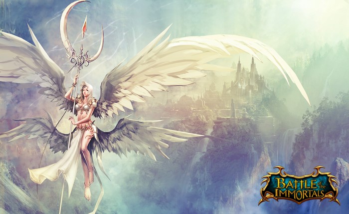 4K Battle of the Immortals Angel with Staff