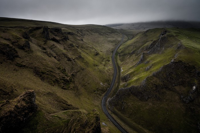 Winnats Pass, England, from above
