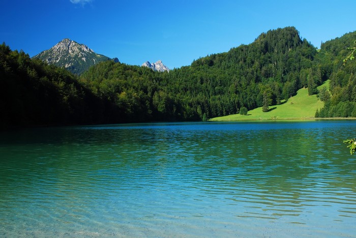 Lake and mountains in Schwangau, Germany