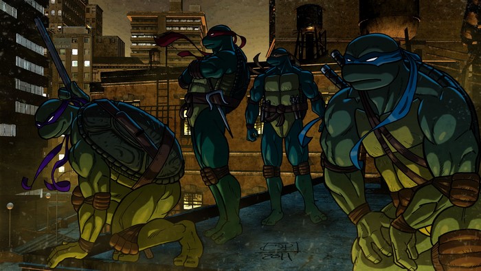 4K Teenage Mutant Ninja Turtles on a Rooftop