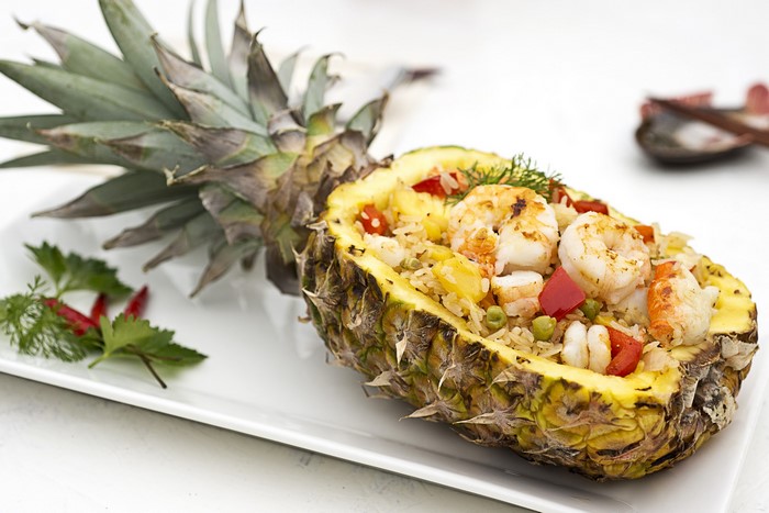 Pineapple fried rice with shrimp