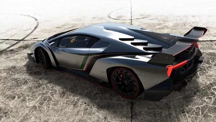 Lamborghini Veneno on cracked asphalt