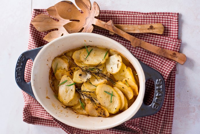 Roasted Potatoes with Rosemary in Staub Dish
