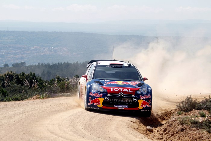 Citroen DS3 rally car on a dirt road