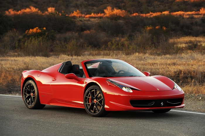 Red Ferrari 458 Italia Convertible