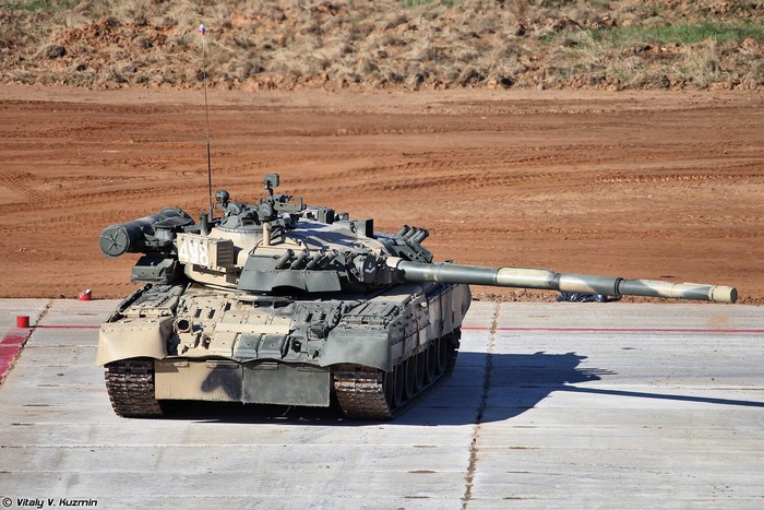 T-80U tank on a concrete surface
