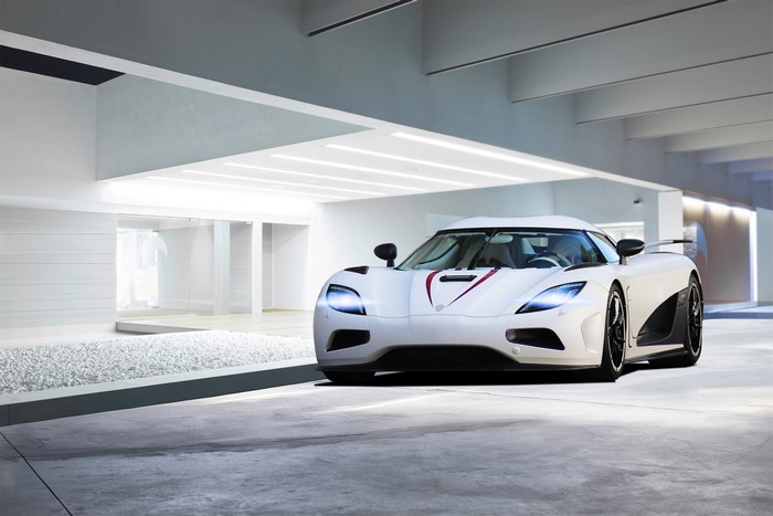 White Koenigsegg Agera R sports car