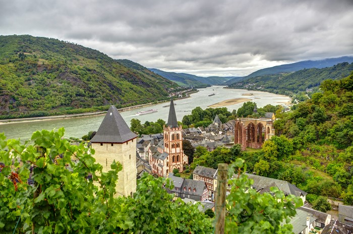 Bacharach small town on the Rhine River in Germany