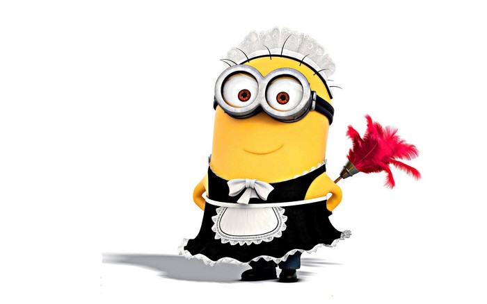 Minion in Maid Uniform with Duster from Despicable Me 2