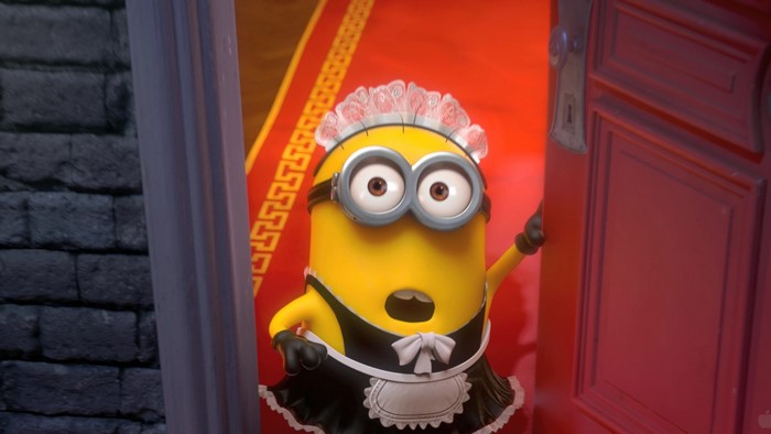 Minion in a maid uniform from Despicable Me 2