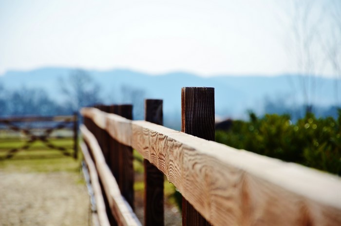 Wooden Fence in Rural Landscape